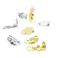 Brass Clip On Earring Finding, with Silicone & Iron, plated  