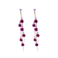 Zinc Alloy Rhinestone Drop Earring, gold color plated, for woman & with rhinestone 