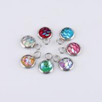 Resin Stainless Steel Pendant, with Resin, Round 6mm 