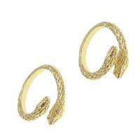 Brass Cuff Finger Ring, Snake, Adjustable & for woman, golden 