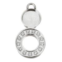 Stainless Steel Pendant Setting, Number 8, DIY & with rhinestone, original color 8mm 