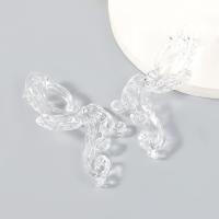 Resin Drop Earring, fashion jewelry & for woman, clear 