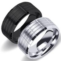 Titanium Steel Finger Ring, polished & for man 8mm 