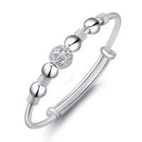 Латунный браслет, Латунь, плакирован серебром, Женский & отверстие, серебряный продается PC