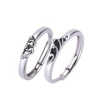 Couple Finger Rings, Brass, silver color plated, Unisex silver color, 2mm 