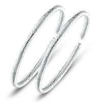 Brass Cuff Bangle, silver color plated, Bohemian style & for woman, silver color, 4mm 