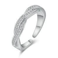 Anilo de dedo de latón, metal, con diamantes de imitación, chapado, Ajustable & para mujer, más colores para la opción, 3mm, Vendido por UD