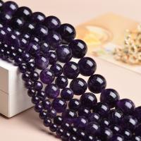Natürliche Amethyst Perlen, rund, poliert, DIY, violett, Länge:38 cm, verkauft von Strang