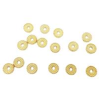 Brass Spacer Beads, Flat Round golden 