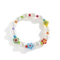 Acrylic Bracelets, Seedbead, with Plastic Pearl & Acrylic, fashion jewelry & for woman, multi-colored Approx 7 Inch 