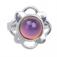 кольцо с эмалью настроения , цинковый сплав, с Акрил, Другое покрытие, Регулируемый & Женский & настроение эмаль, разноцветный, 19.5mm, продается PC