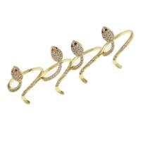 metal Anillo de dedo Cuff, Serpiente, Ajustable & micro arcilla de zirconia cúbica & para mujer, dorado, 20x20x2mm, Vendido por UD