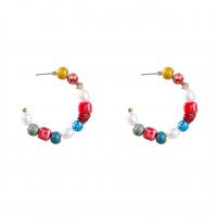 Fashion Create Jewelry Earring, Zinc Alloy, with ABS Plastic Pearl & Resin, plated, fashion jewelry & for woman, multi-colored 