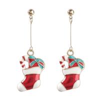 Christmas Earrings, Zinc Alloy, fashion jewelry & for woman & enamel 