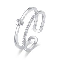 metal Anillo de dedo Cuff, con diamantes de imitación, chapado, para mujer, más colores para la opción, 4x18mm, Vendido por UD