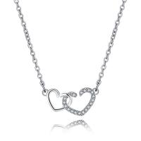Harz Messing Halskette, mit Strass, Herz, plattiert, Rundgliederkette & für Frau, keine, 17x10mm, verkauft von PC