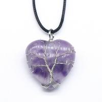 Gemstone Jewelry Pendant, Natural Stone, Heart 30mm 