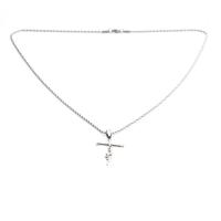 Titanium Steel Jewelry Necklace, Cross, handmade, Unisex & Singapore chain, original color cm 