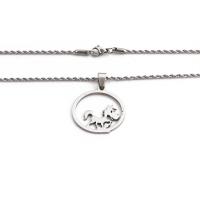 Titanium Steel Jewelry Necklace, handmade, Unisex, silver color cm 
