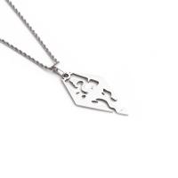 Titanium Steel Jewelry Necklace, handmade, Unisex, silver color cm 