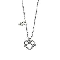 Sterling Silver Jewelry Necklace, 925 Sterling Silver, with 1.97inch extender chain, Heart, for woman Approx 15.75 Inch 