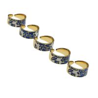 Brass Cuff Finger Ring, Adjustable & for woman & enamel, mixed colors 