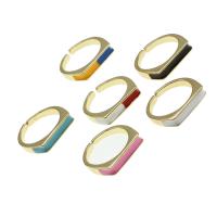 metal Anillo de dedo Cuff, Ajustable & para mujer & esmalte, más colores para la opción, 21x21x4mm, Vendido por UD