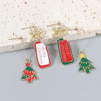 Christmas Earrings, Zinc Alloy, with Acrylic, fashion jewelry & for woman & enamel 