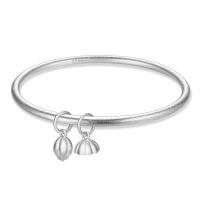 Brass Bangle, silver color plated & for woman, silver color 
