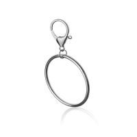 Zinc Alloy Key Clasp Finding, Round, Unisex, silver color 