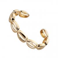 Zinc Alloy Cuff Bangle, Shell, plated, for woman 65mm 