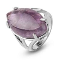 Gemstone Zinc Alloy Finger Ring, with Gemstone, Horse Eye, platinum color plated & Unisex 