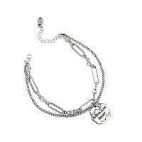 Sterling Silver Bracelets, 925 Sterling Silver, with 1.57inch extender chain, for woman Approx 6.3 Inch 
