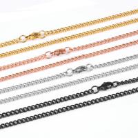 Мода нержавеющей стали ожерелье цепь, Нержавеющая сталь 304, Другое покрытие, твист овал, Много цветов для выбора, продается PC