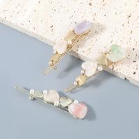 Hair Clip, Zinc Alloy, with ABS Plastic Pearl & Resin, Heart, fashion jewelry & for woman 