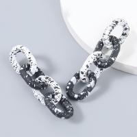 Resin Drop Earring, fashion jewelry & for woman, white and black 