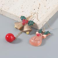 Boucles d'oreilles de Noël, alliage de zinc, avec résine, bijoux de mode & pour femme, Vendu par paire