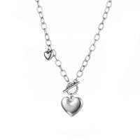 Stainless Steel Jewelry Necklace, 304 Stainless Steel, Heart, fashion jewelry & for woman, original color, nickel, lead & cadmium free, 460mm 