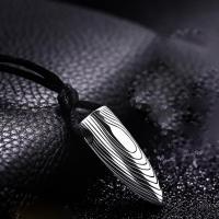 Titanium Steel Necklace, with Cotton Thread, silver color plated, for man, silver color 