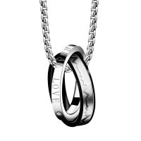 Titanium Steel Necklace, with 3mm extender chain, plated, box chain & for man, silver color Approx 600 mm 