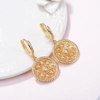 Cubic Zirconia Micro Pave Brass Earring, micro pave cubic zirconia & for woman 