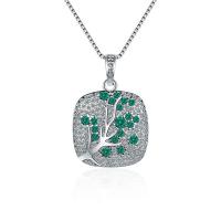 Cubic Zircon Micro Pave Brass Necklace, Branch, micro pave cubic zirconia & for woman 24mm cm 