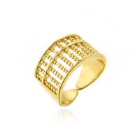 Brass Cuff Finger Ring, 18K gold plated, Adjustable & hollow, 18mm 