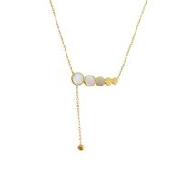 Цинкового сплава ожерелье, цинковый сплав, с Ракушка, Другое покрытие, Женский, Золотой, длина:45 см, продается PC