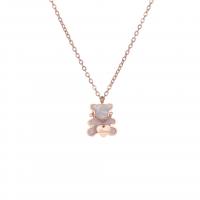 Shell Zinc Alloy Necklace, with Shell, Bear, plated, for woman, golden cm 