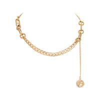 Zinc Alloy Necklace, plated, curb chain & for woman, golden cm 