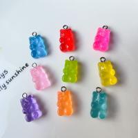 Animal Resin Pendant, Bear, epoxy gel, candy style 