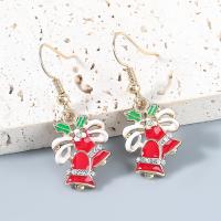 Christmas Earrings, Zinc Alloy, with acrylic rhinestone, plated, Christmas Design & fashion jewelry & for woman & enamel 