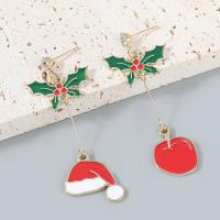 Christmas Earrings, Zinc Alloy, plated, Christmas Design & fashion jewelry & for woman & enamel 