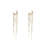 Fashion Fringe Earrings, Zinc Alloy, brass post pin, plated, for woman 